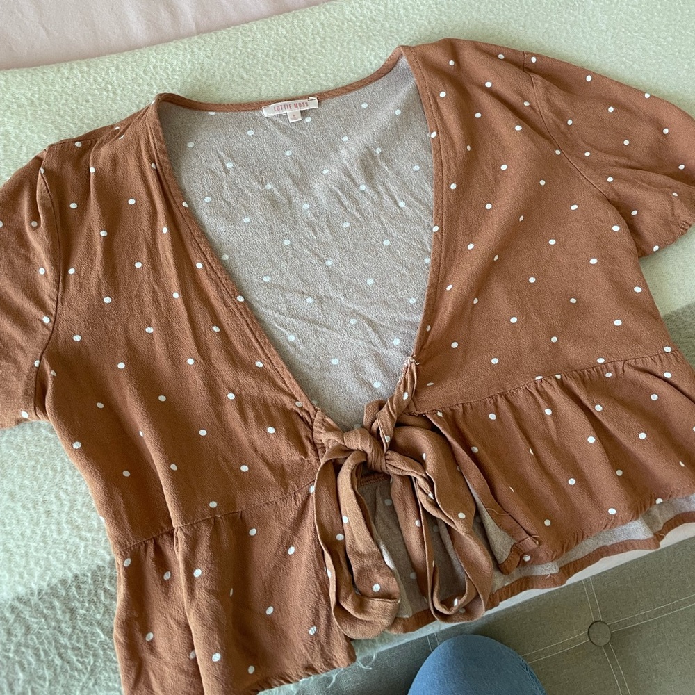 Lottie Moss Tie Polka Dot Top
